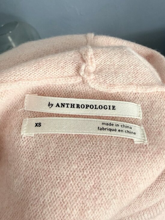 Anthropologie Patty Cowl Neck 100% Cashmere Poncho Sweater Pink XS - Picture 7 of 9